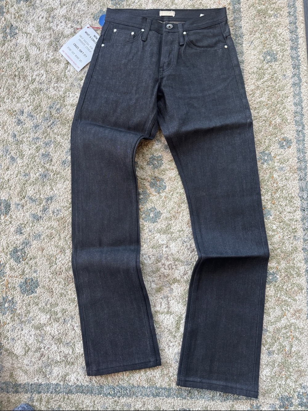 The Unbranded Brand Men's Raw Black Selvedge Straight-Leg Jeans 29